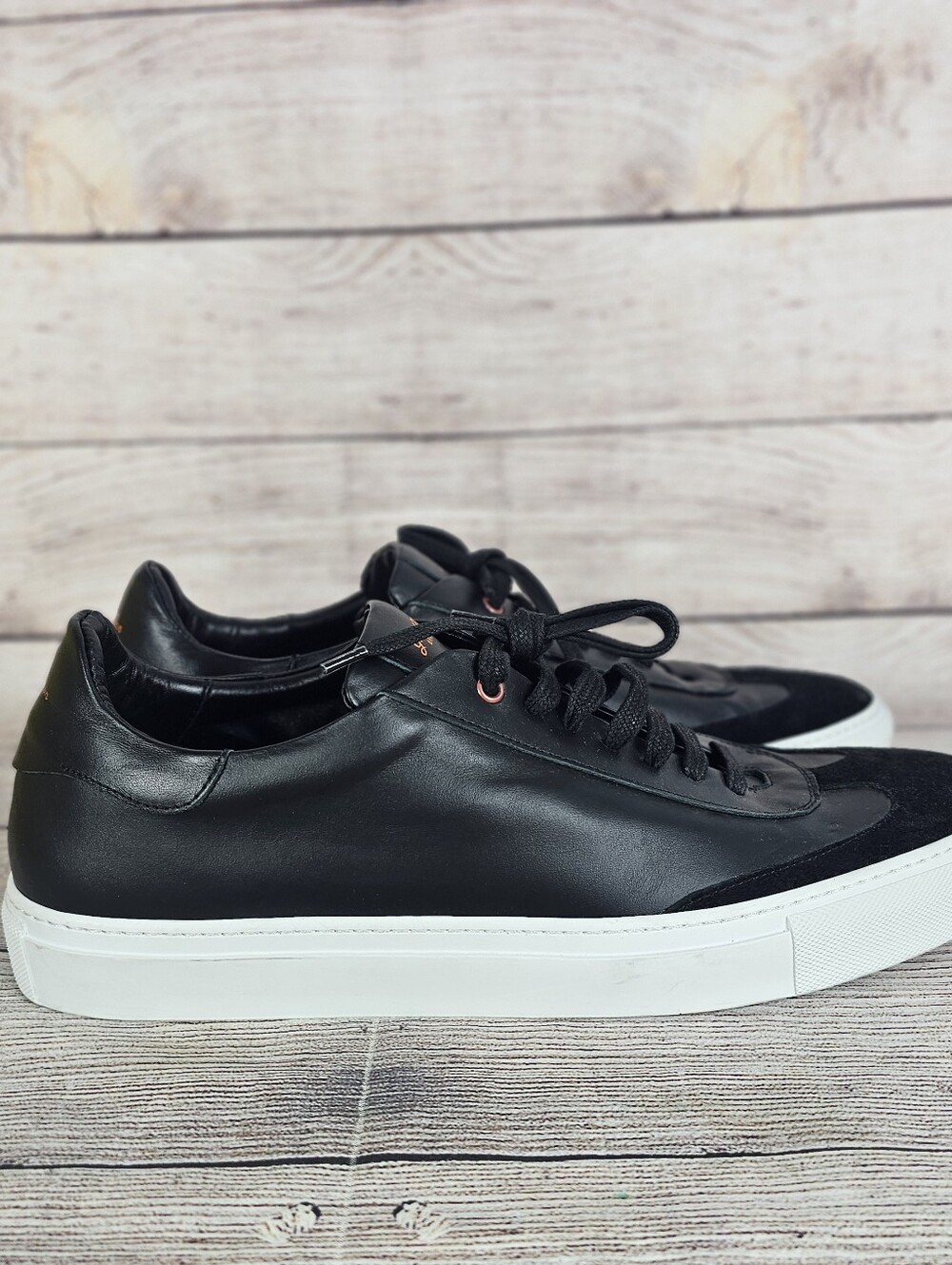 Good Man Brand Edge Lo Top Sneaker Black Vachetta Leather Italy Men's Size 18
